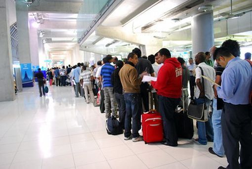 Tourist holding visa at Airport