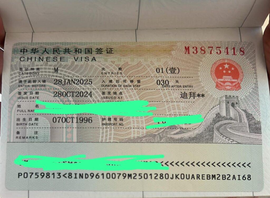 china visa from Dubai