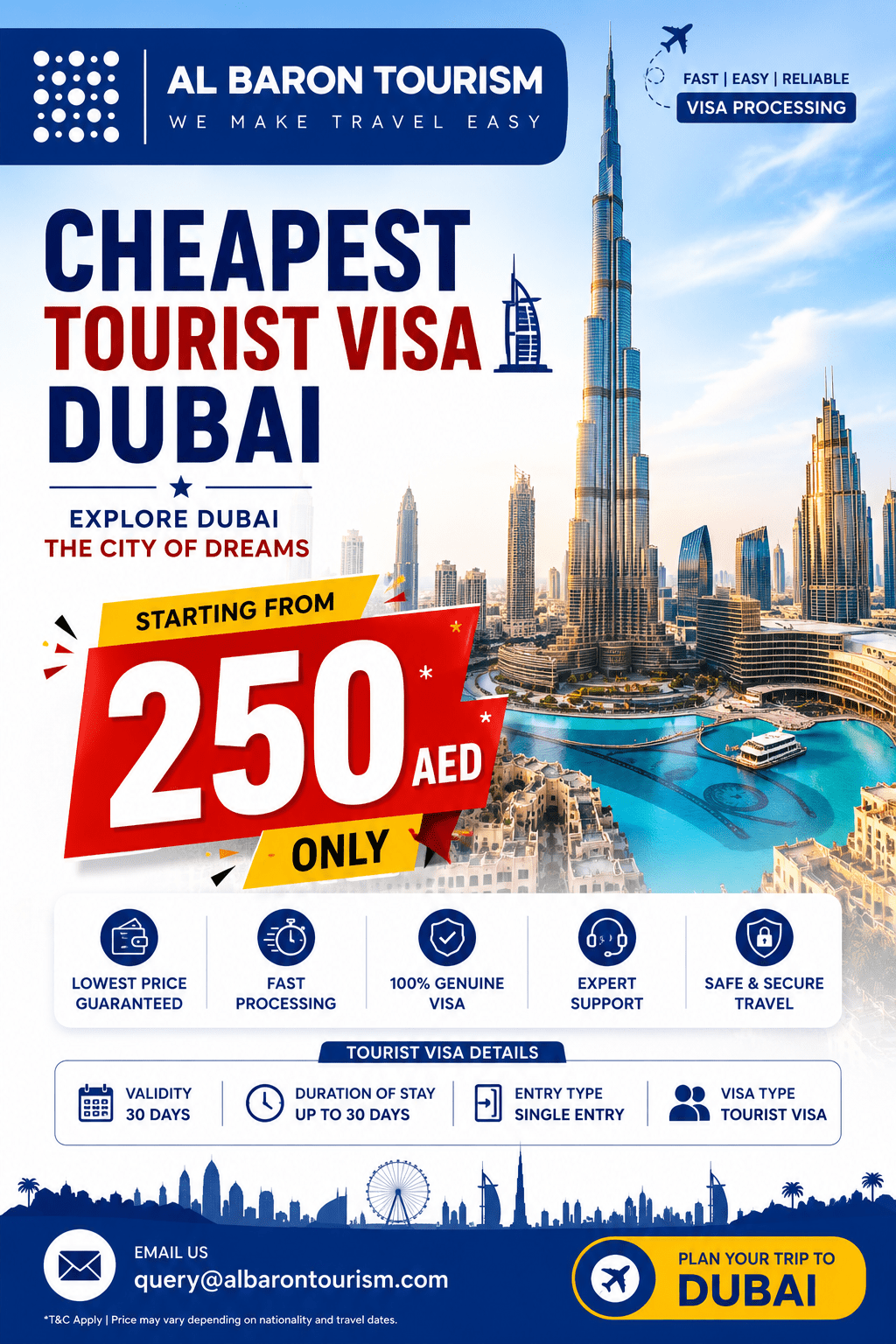 Cheapest Tourist Visa Dubai