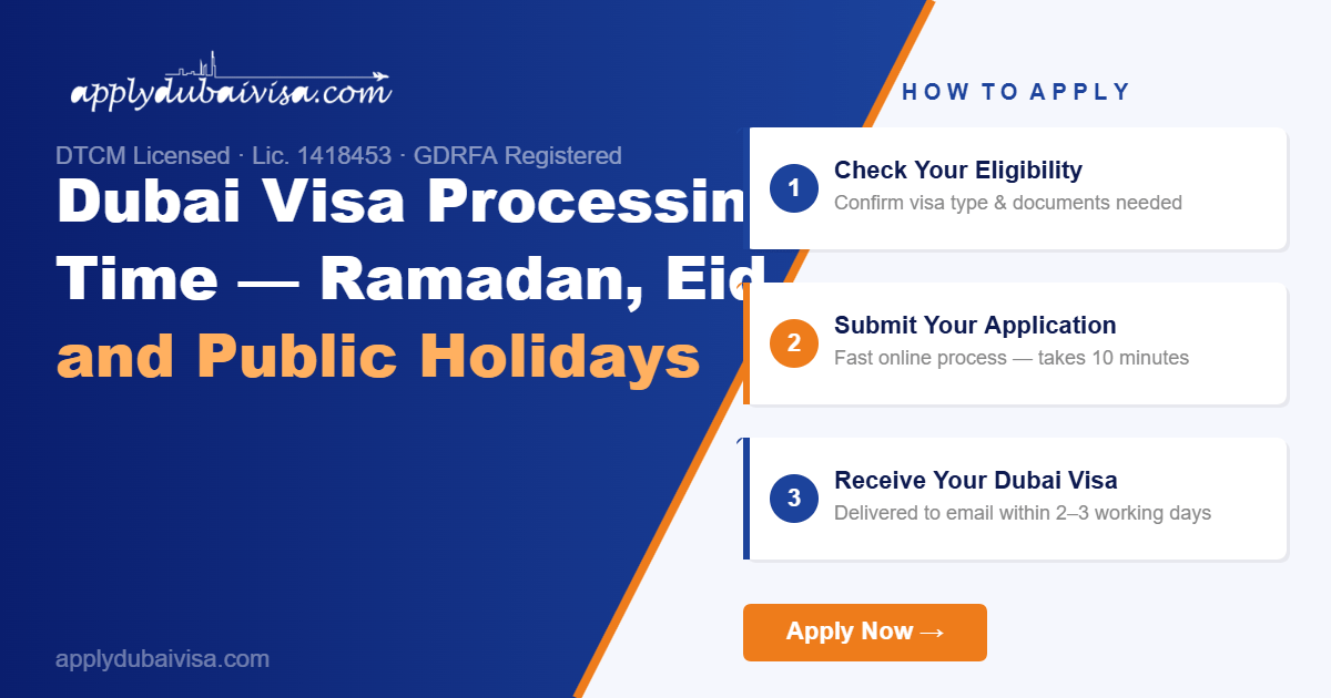 Dubai Visa Processing Time — Ramadan, Eid and Public Holidays — Dubai Visa Guide | applydubaivisa.com